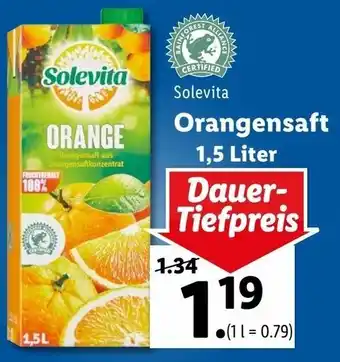 Lidl Orangensaft 1,5 Liter Angebot