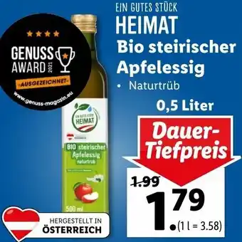 Lidl Bio Steirischer Apfelessig 0,5 Liter Angebot