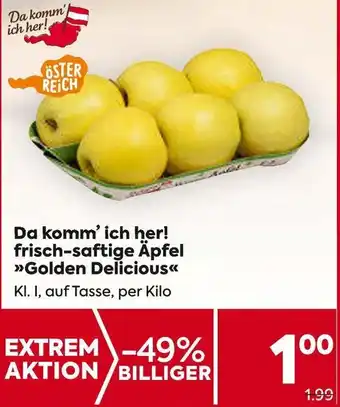 Billa frisch-saftige Äpfel >>Golden Delicious Angebot