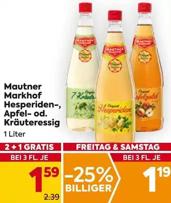 Billa Mautner Markhof Hesperiden-, Apfel- od. Kräuteressig Angebot