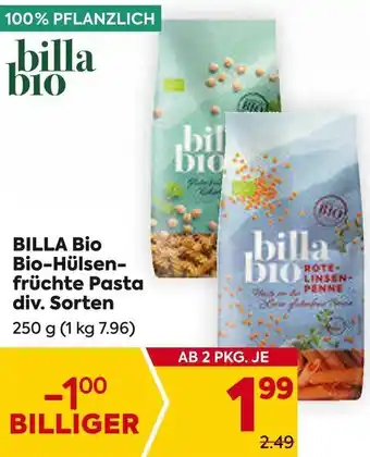 Billa BILLA Bio Bio-Hülsen-früchte Pasta div. Sorten 250 g Angebot