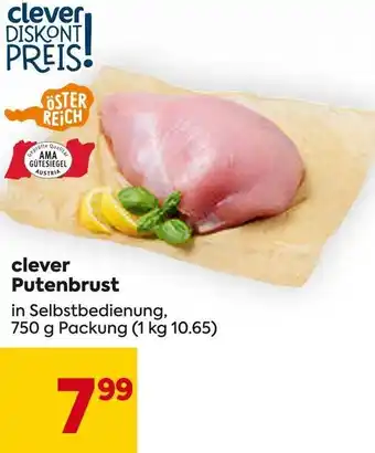 Billa clever Putenbrust 750g Angebot