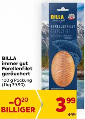 Billa BILLA immer gut Forellenfilet geräuchert 100 g Angebot