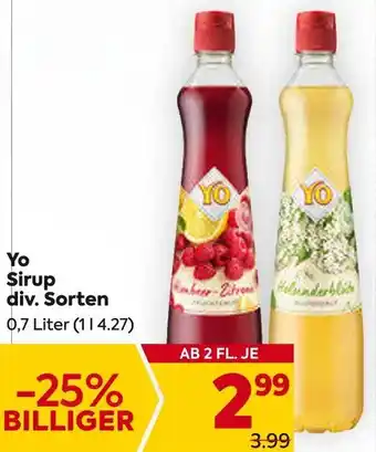 Billa Yo Sirup div. Sorten 0,7 Liter Angebot
