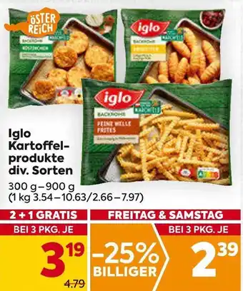 Billa Iglo Kartoffel- produkte 300g-900g Angebot