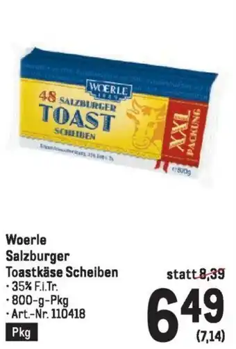 Metro Woerle Salzburger Toastkäse Scheiben Angebot