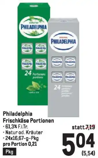 Metro Philadelphia Frischkäse Portionen Angebot