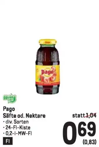Metro pago Säfte od. Nektare Angebot