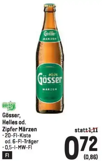 Metro Gösser, Helles od. Zipfer Märzen -20-Fl-Kiste Angebot