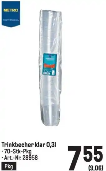 Metro Trinkbecher klar Angebot