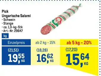Metro Pick Ungarische Salami Angebot