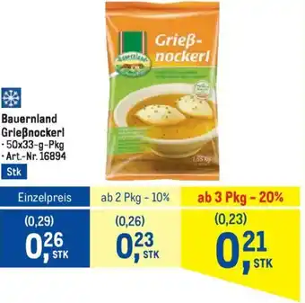 Metro Bauernland Grießnockerl Angebot