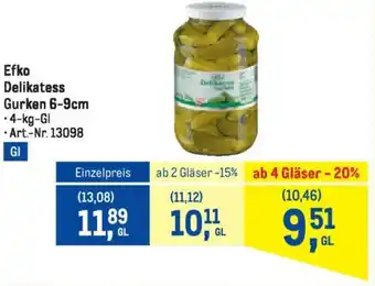 Metro Efko Delikatess Gurken 6-9cm Angebot