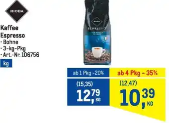 Metro Kaffee Espresso Angebot