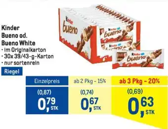 Metro Kinder Bueno od. Bueno White Angebot