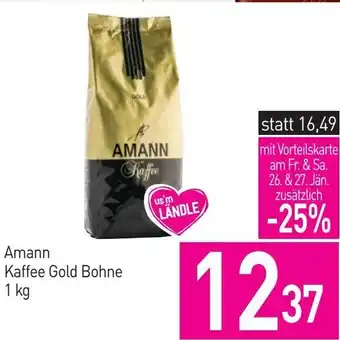 Sutterlüty Amann Kaffee Gold Bohne 1 kg Angebot