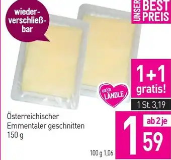 Sutterlüty Österreichischer Emmentaler geschnitten 150 g Angebot