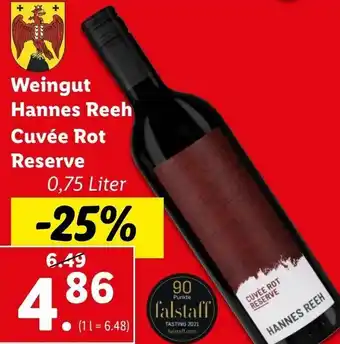 Lidl Weingut Hannes Reeh Cuvée Rot Reserve 0,75 Liter Angebot