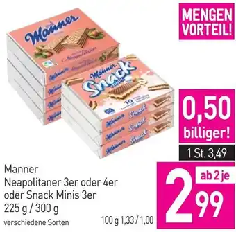 Sutterlüty Manner Neapolitaner 3er oder 4er oder Snack Minis 3er 225 g/300 g Angebot