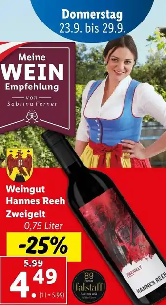 Lidl Weingut Hannes Reeh Zweigelt 0,75 liter Angebot