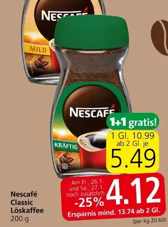 Spar Classic Löskaffee Angebot