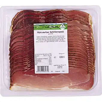 Metro Greisinger Schinkenspeck geschnitten, Preisangabe ohne MwSt. (Preis inkl. MwSt. 10,99 €), METRO 500 Gramm 1 Packung Angebot