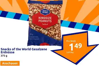 Action Snacks of the World Gesalzene Erdnüsse 375g Angebot