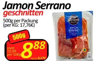 Wurstico Jamon Serrano geschnitten 500g Angebot
