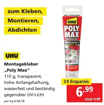 Pagro Diskont Montagekleber ,,Poly Max Angebot