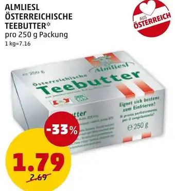 PENNY ALMLIESL ÖSTERREICHISCHE TEEBUTTER 250g Angebot