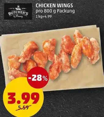 PENNY CHICKEN WINGS pro 800 g Angebot