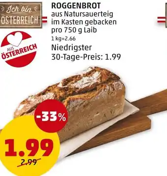 PENNY ROGGENBROT 750 g Angebot