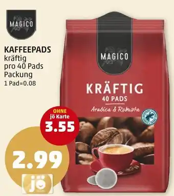 PENNY KAFFEEPADS kräftig pro 40 Pads Angebot