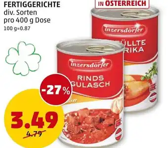 PENNY FERTIGGERICHTE div. Sorten pro 400 g Angebot