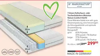 Matratzen Concord 7-Zonen Kaltschaum- oder Taschenfederkern-Matratze Nature Comfort H2 H3 Angebot