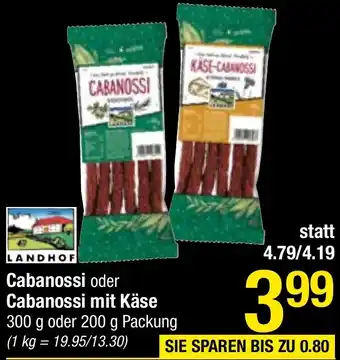 Maximarkt Cabanossi oder Cabanossi mit Käse Angebot