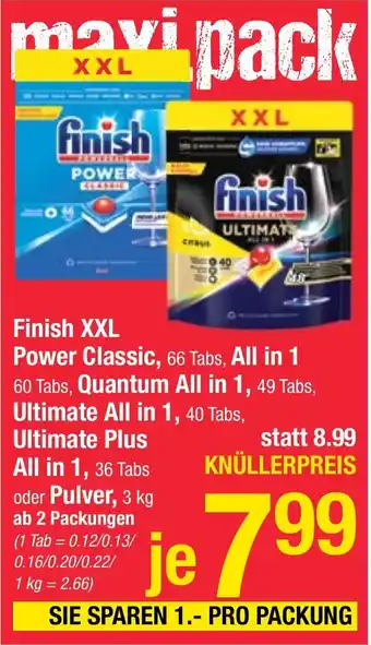 Maximarkt finish XXL Power Classic, 66 Tabs Angebot