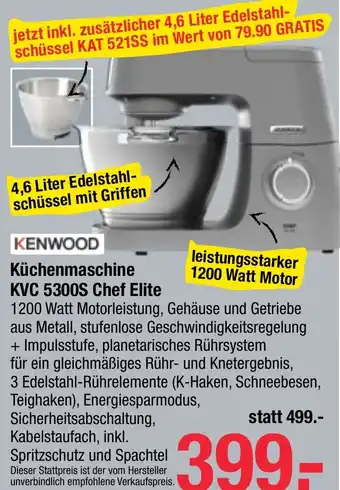 Maximarkt Küchenmaschine KVC 5300S Chef Elite Angebot
