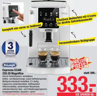Maximarkt Espresso ECAM 220.20 Magnifica Angebot