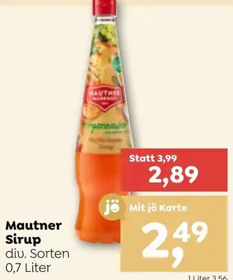 ADEG Mautner Sirup div. Sorten 0,7 Liter Angebot