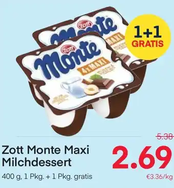 MPreis Zott Monte Maxi Milchdessert Angebot