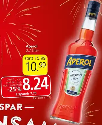 Spar Aperol 0,7 Liter Angebot