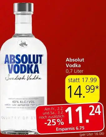 Spar ABSOLUT VODKA Angebot