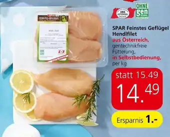 Spar SPAR Feinstes Geflügel Hendifilet Angebot