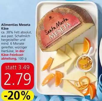 Spar Alimentias Meseta Käse Angebot