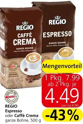 Spar REGIO Espresso Angebot