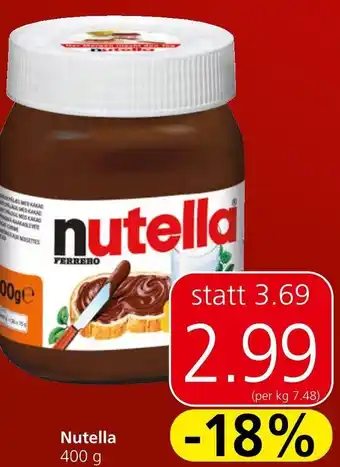 Spar Nutella 400 g Angebot
