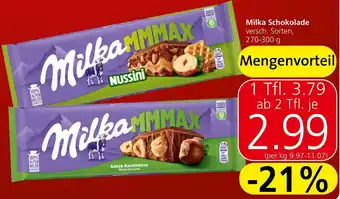 Spar Milka Schokolade versch. Sorten, 270-300 g Angebot