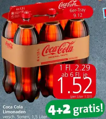 Spar Coca Cola Limonaden versch. Sorten, 1,5 Liter Angebot