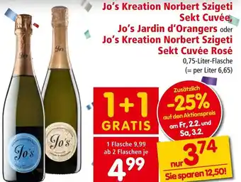 Interspar Jo's Kreation Norbert Szigeti Sekt Cuvée Angebot